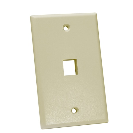 Keystone Wall Plate, Single-Gang - 1 Port, Ivory